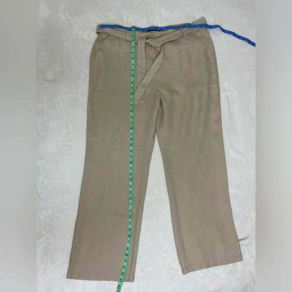 MYS collection 100% line Tan Straight Leg Pants with Lightweight Fabric 18 - Picture 8 of 14
